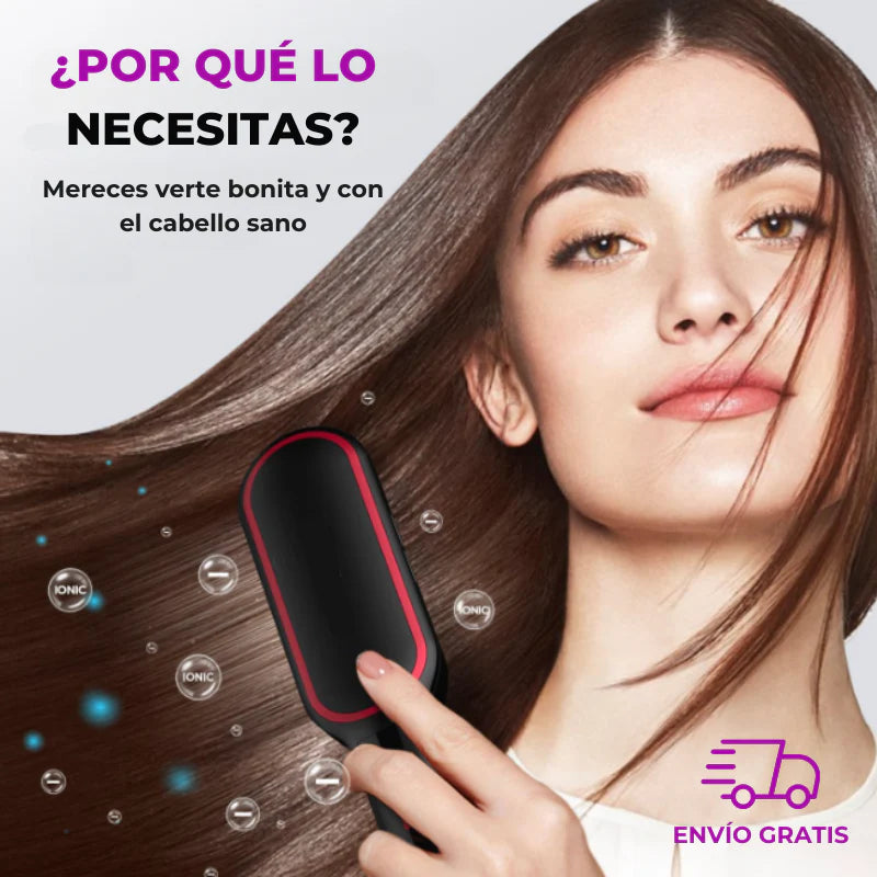 Cepillo alisador 3 en 1 - cabello liso y brillante en segundos