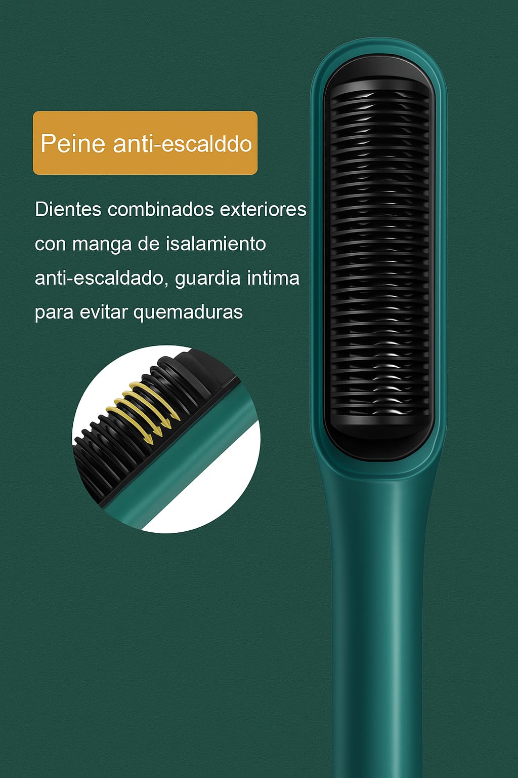 Cepillo alisador 3 en 1 - cabello liso y brillante en segundos