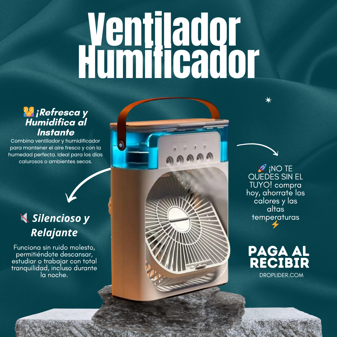 ❄️ Mini Aire Portátil Frescura y Humidificación al Instante