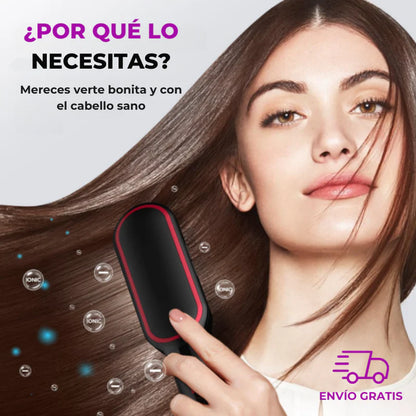 Cepillo alisador 3 en 1 - cabello liso y brillante en segundos